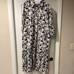 Anthropologie | Dresses | Anthropologie Black And White Midi Dress With Geo Print | Poshmark Anthropologie | Dresses | Anthropologie Black And White Midi Dress With Geo Print | Poshmark